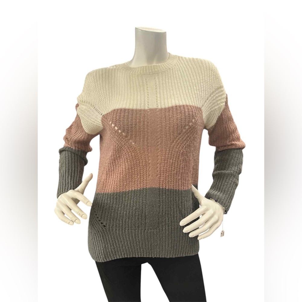 Pink Rose Tri-Tone Sweater Size M